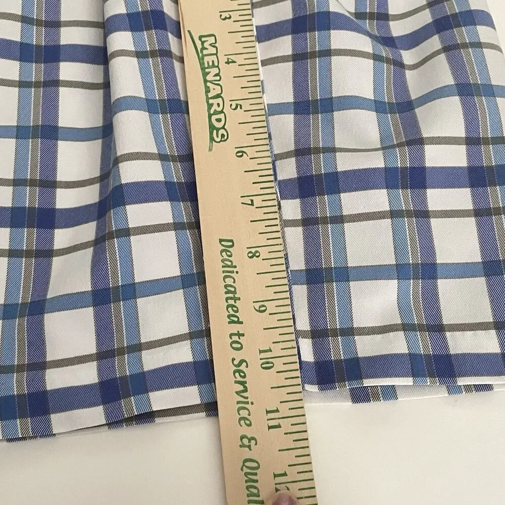 Adidas Shorts Men's Size 33 Blue Tan Plaid Golf Chino Polyester 10.5